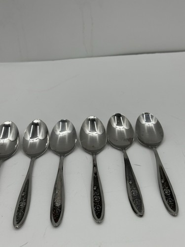 Ekco Eterna Country Garden Stainless 9 Teaspoons Dinner Flatware Silverware - Picture 7 of 8