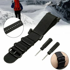 Nylon Black Watch Band Strap 5 Ring Lugs Adapters PVD Kit For Suunto Core