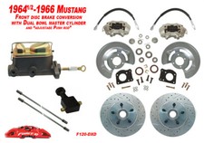 Kit de conversión de freno de disco Mustang 1964-69, rotores perforados de 11", doble maestro