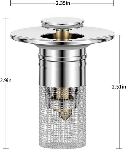 Bathroom Sink Plug Stopper Pop Up Drain Strainer with Filter Basket Anti-Clog US - Picture 6 of 19