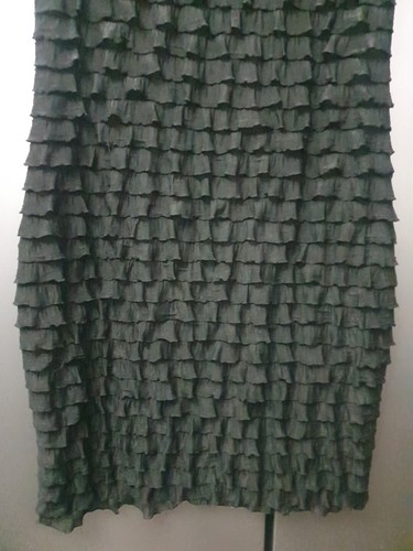 Jus d'Orange Black Frilled Bodycon Dress Size L Ruffle Stretchy Y2K 90s Party - Picture 14 of 14
