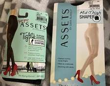 2 Pack Love Your Assets SPANX Shaping Tights Size 4 , Mid-thigh Shaper Black