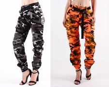 New Solid Women's Camo Military Hiking Cotton Twill Utility Cargo Pants