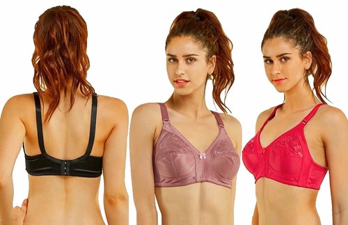 6 Pack Wireless Unlined Lounge Non Padded Full Coverage Bras Sports Wide Back - 第 2/18 張圖片