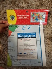 United States Wall Map Poster Size 40w X 28h LG Print Student Teacher Geography