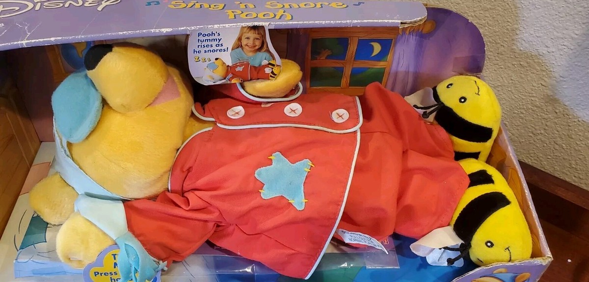 DISNEY Fisher Price WINNIE th POOH SING 'N SNORE Animated Plush