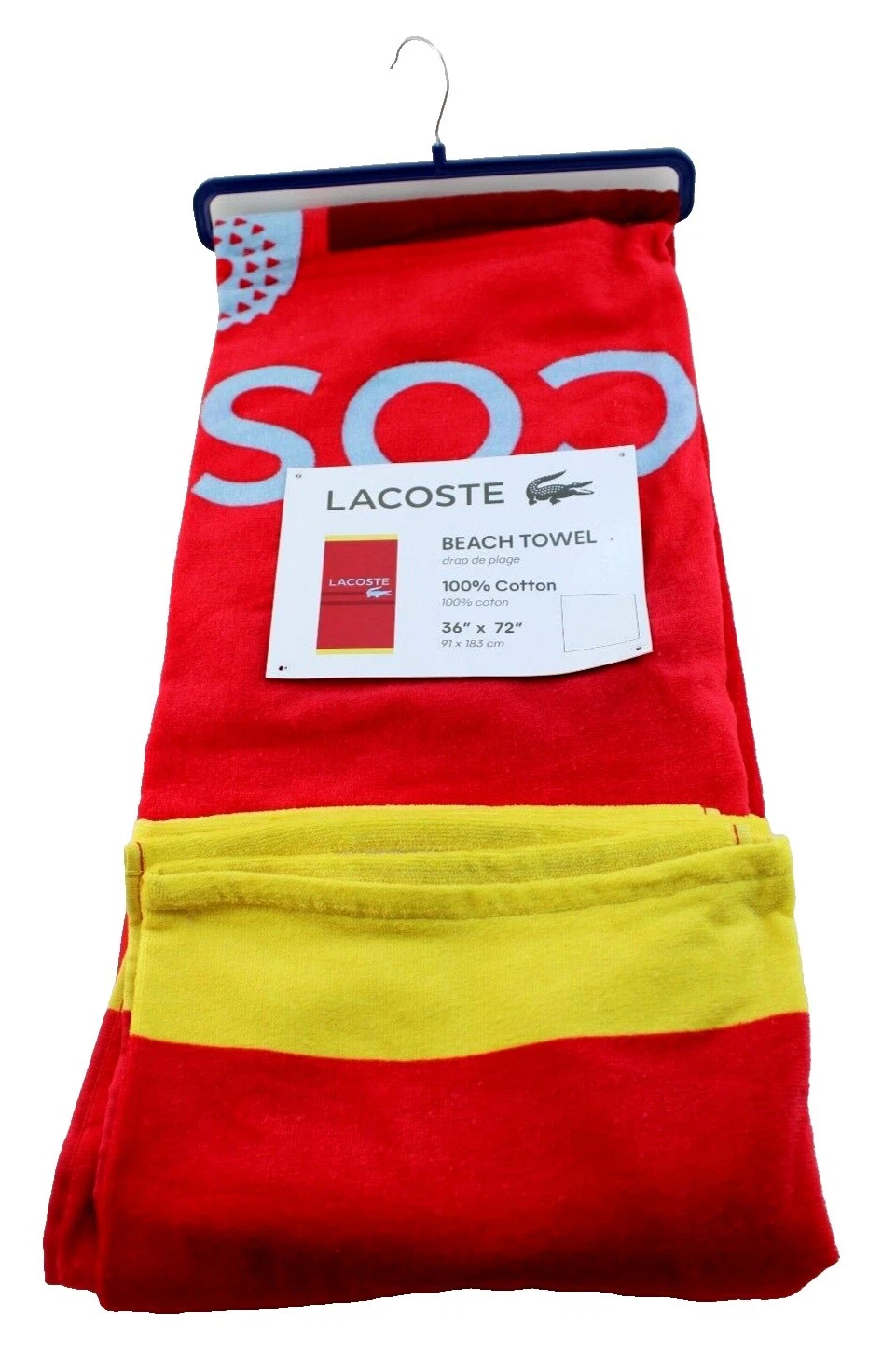 Lacoste 100% algodón toallas de baño multicolor y mantillas