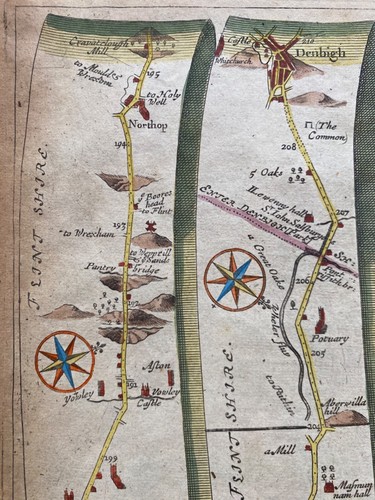 1675 John Ogilby's Britannia: The Road from Chester to Holyhead via Beaumaris - Picture 3 of 6