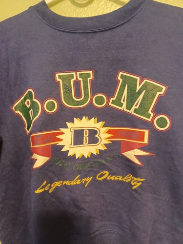 Vintage kids/youth B.U.M Sweatshirt Size M(10-12) used blue Used As-Is - Picture 3 of 7