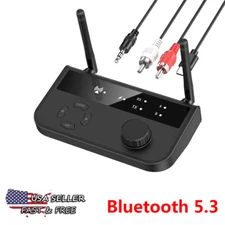 Bluetooth 5.3 Transmitter Receiver Long Range For TV Home Stereo Audio Adapter