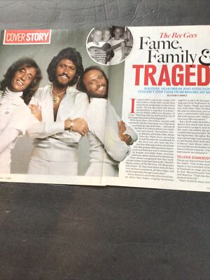 The Bee Gees Clippings Magazine Article Fame Family & Tragedy