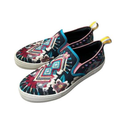 Johnny Was Hutton Embroidered Slip-On Sneakers