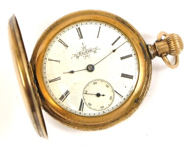 ELGIN POCKET WATCH GRADE 95 6S BWC GRANGER DOUBLE STOCK 14K / 8K GOLD CASE 57.5G