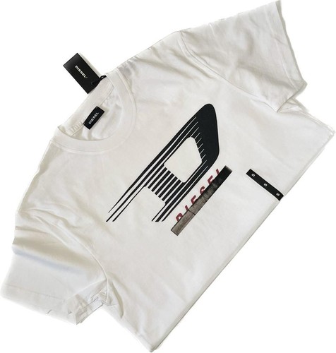 DIESEL T JUST Y4 Men's D LOGO T Shirt Crew Neck Short Sleeve S-XL _ White - 第 3/8 張圖片