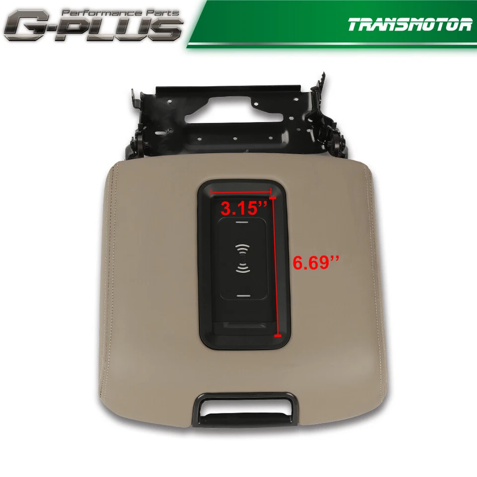Apto para Chevrolet GMC 15-19 4 puertas entrada consola reposabrazos tapa con cargador inalámbrico Foto 3 de 4