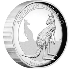 2016 Australian Kangaroo 1 oz Dollar $1 Silver Proof High Relief Coin Australia