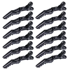 12pcs Salon Croc Hair Styling Clips-Sectioning Plastic Alligator Hair For Thick