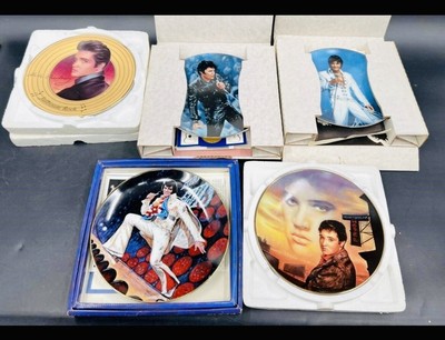 5 COLLECTIBLE ELVIS PRESLEY DISPLAY PLATES ORIGINAL PACKAGING