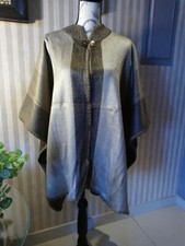 Artisanal Luxurious Handwoven Large Alpaca Poncho Earth tones , made in Ecuador