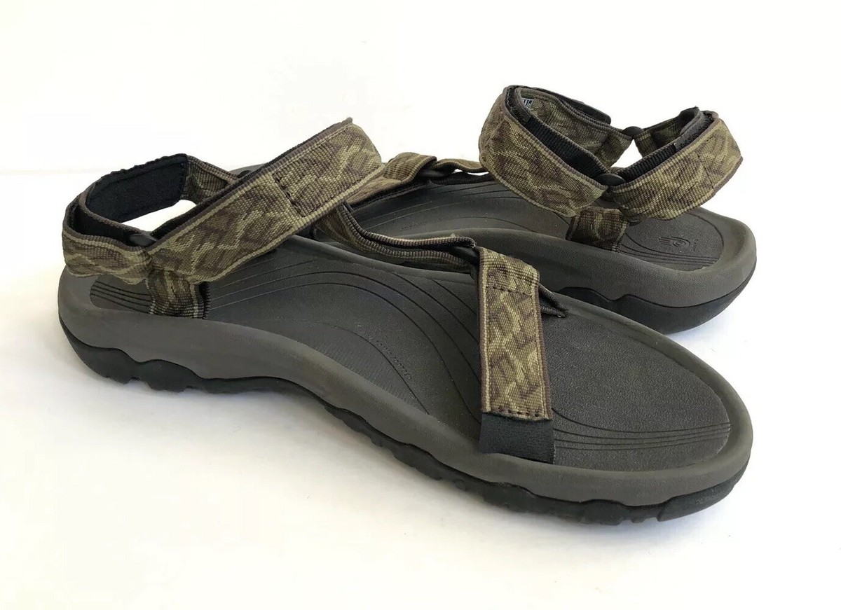 TEVA MEN HURRICANE XLT WAVY TRAIL OLIVE STAPPY SANDALS US 9 / EU