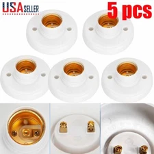 5pcs E27 Light Bulb Fitting Lamp Holder Edison Caps Socket Fixing Base Round USA