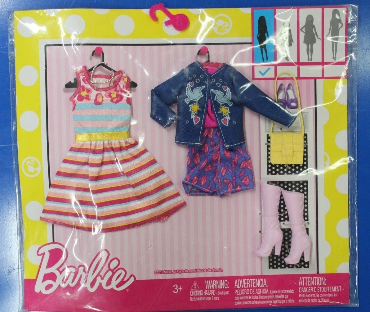 2016 Barbie Fashionistas Fashion Pack CASUAL OUTFITS with Purse