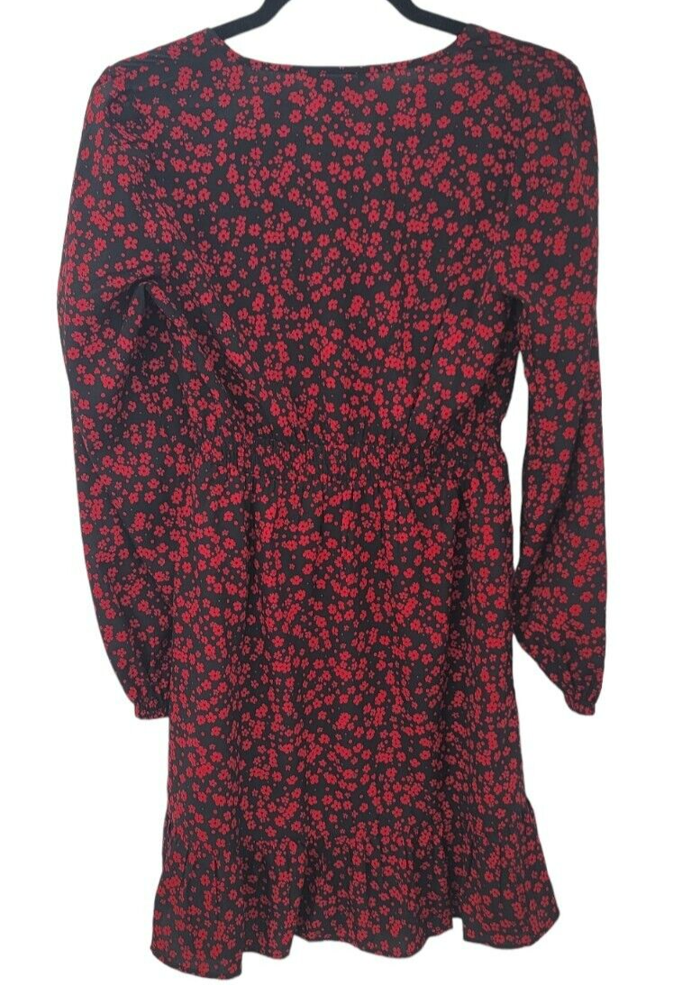new look red ditsy floral dress Red Ditsy Floral Frill Midi Dress