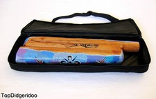 Didgeridoo Bag Z-Shape Hand-Carved  Dot-Painted Mahogany Compact Travel Didgbox