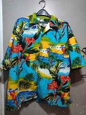 Vintage Island Collection Tropical Themed Hawaiian Button Up Shirt Mens Sz XL