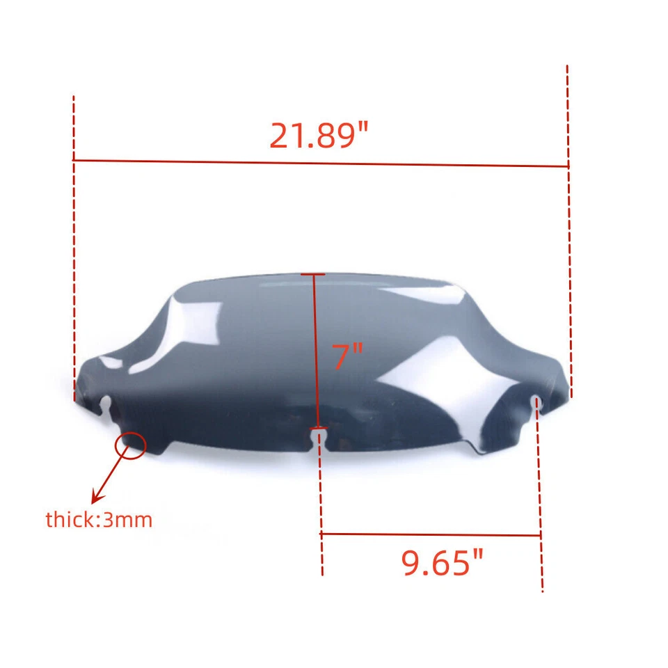 Parabrisas de onda de humo de 7" para Harley Davidson Touring Tri Glide Ultra 2014-2024 Foto 4 de 4
