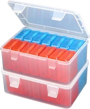 Mathtoxyz 30 PCS Small Bead Organizers, Plastic Storage Boxes, Hinged Lid