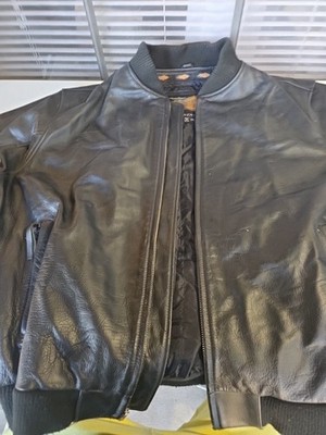 POWER TRIP GENUINE LEATHER MOTORCYCLE JACKET SIZE 2XL VTG Reflector