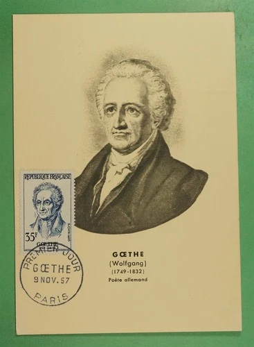 DR WHO 1957 FRANCE FDC GOETHE MAXIMUM CARD R48592