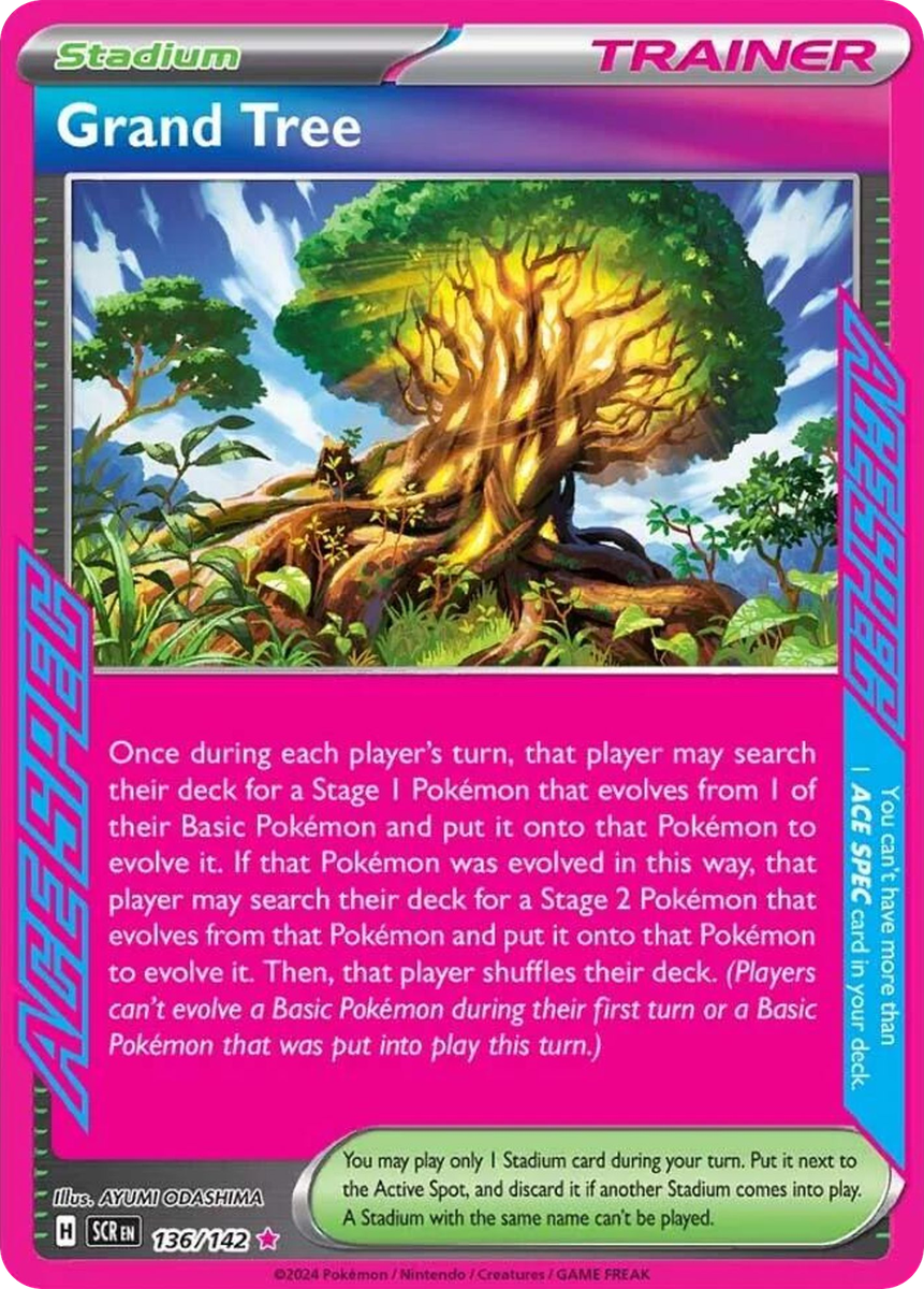 136 142 pokemon card Grand Tree 136/142 ACE SPEC Rare Stellar Crown Pokemon Holo NM/M