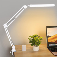 LED Desk Lamp for Home Office - Clamp-On with 5 Light Modes and Auto Shut Off
