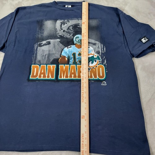 Vintage Starter Shirt Tee Dan Marino XXL Miami Dolphins Football Y2K Dark Blue - Picture 11 of 12