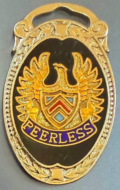 Watch fob: Peerless Motor Co., 1970s/80s repro, excellent condition (Lot #202)