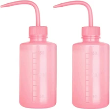 2Pcs 150Ml 5Oz Pink Narrow Mouth Squeeze Bottle - Medical Lab Plastic Safety Squ