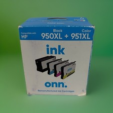 onn. HP 950XL Black and 951XL Color Ink Cartridges, 2 Pack NEW Open Box
