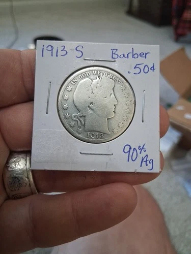 1913-S BARBER HALF DOLLAR/ SEMI KEY. Decent Condition