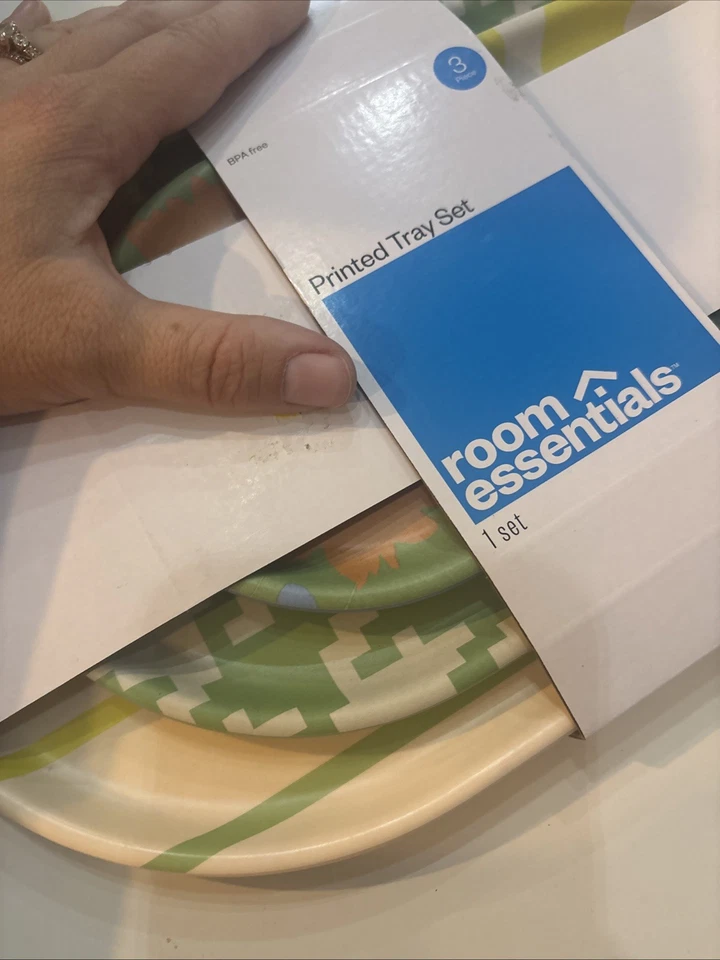 Juego de 3 bandejas impresas Room Essentials melamina bambú suroeste colorido Foto 3 de 3