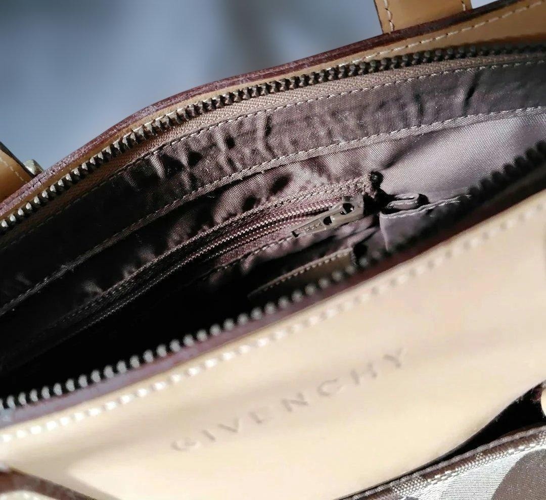 Givenchy Diamond Pattern Canvas Leather Tote Bag … - image 4