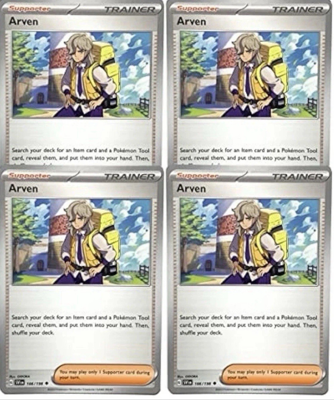 4X Arven 166/198 x4 - Scarlet & Violet - Pokemon TCG - Playset