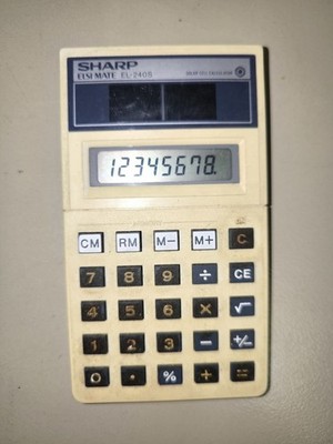 Sharp ELSI MATE EL-240S Solar Taschenrechner Vintage 80er 90er LCD Calculator