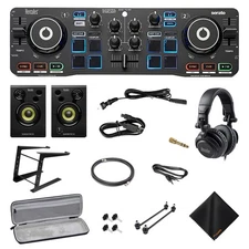 Hercules DJ Starter Kit - Starlight USB DJ Controller+Laptop Stand+Case (Bundle)