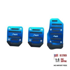 Car Non-Slip Pedal Pads, Manual Transmission Aluminum Car Brake Pad 3 PCS Blue