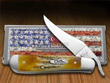 Case xx Knives Russlock 6.5 Bone Stag Handle Pocket Knife Stainless 65303