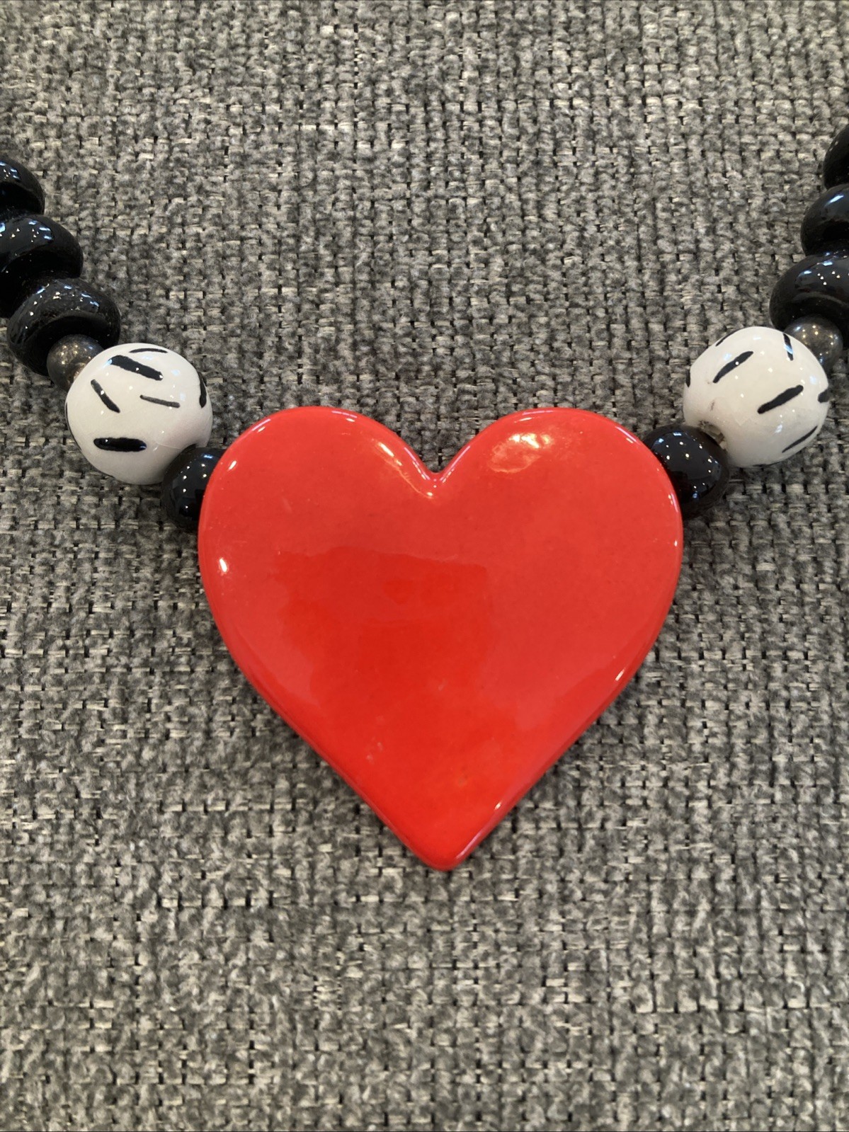 Ruby Z Candace Loheed Red Heart Statement Necklac… - image 2