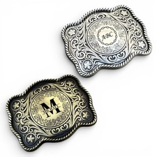 Western Buckle. Engraved Buckle Custom Personalized Monogrammed. For 1.5" Belt.
