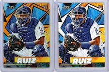 * KEIBERT RUIZ * 2021 TOPPS FIRE ORANGE HOLO FOIL RC # 299 + BASE RC